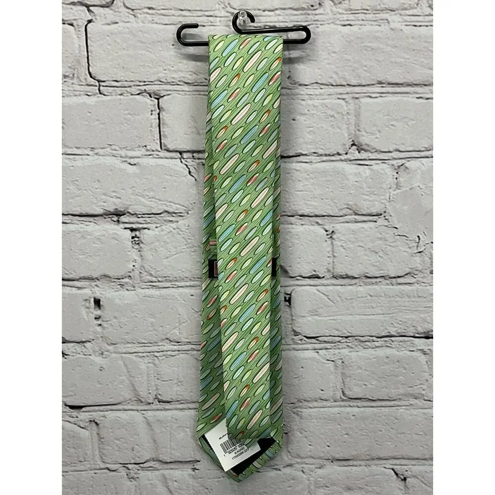 Vineyard Vines Tie Mens Silk Multicolor Surfboard Print Coastal Business Casual